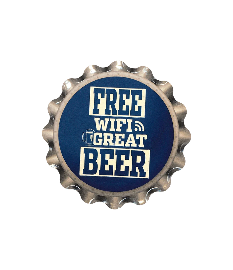 Wit Blauwe Onderzetters Free Wifi 11cm