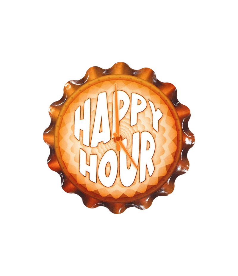 Oranje Onderzetters Happy Hour 11cm