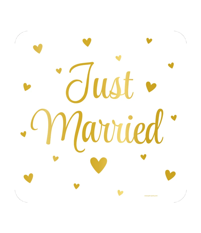 Goud Witte Deurbord Just Married 50cm