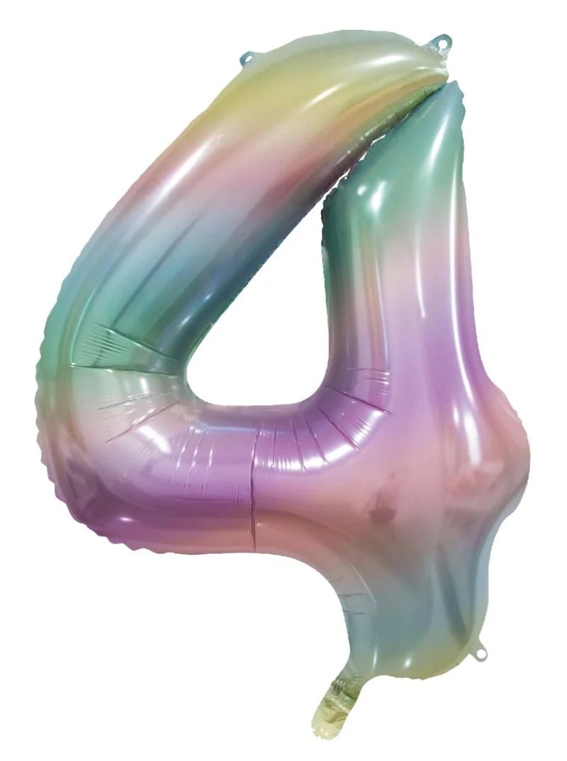 4 Jaar Helium Ballon Regenboog Pastel Leeg 86cm
