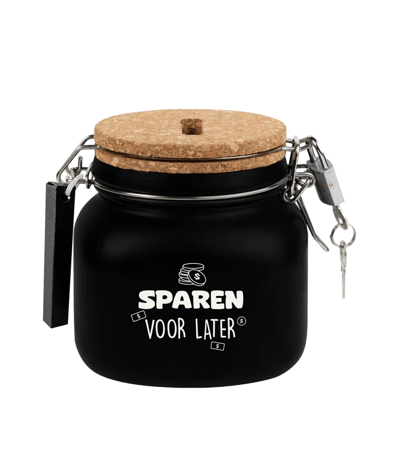 Zwarte Spaarpot Sparen Voor Later 12,5cm