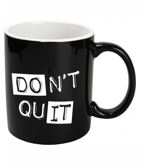 Zwarte Mok Don'T Quit 12cm
