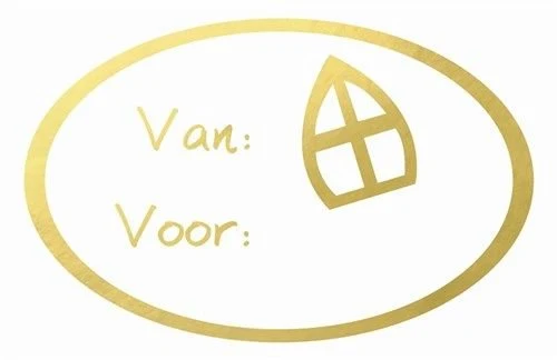 Sinterklaas Etiketten Goud Metallic 250st