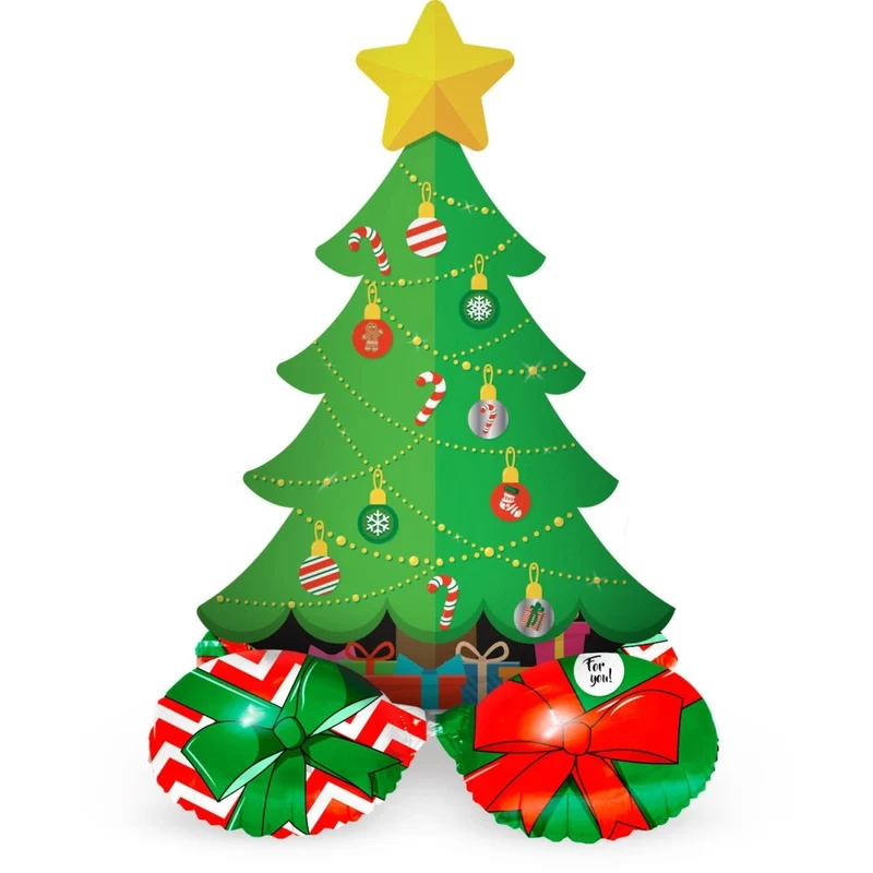Kerst Helium Ballon Kerstboom Met Standaard Leeg 81cm