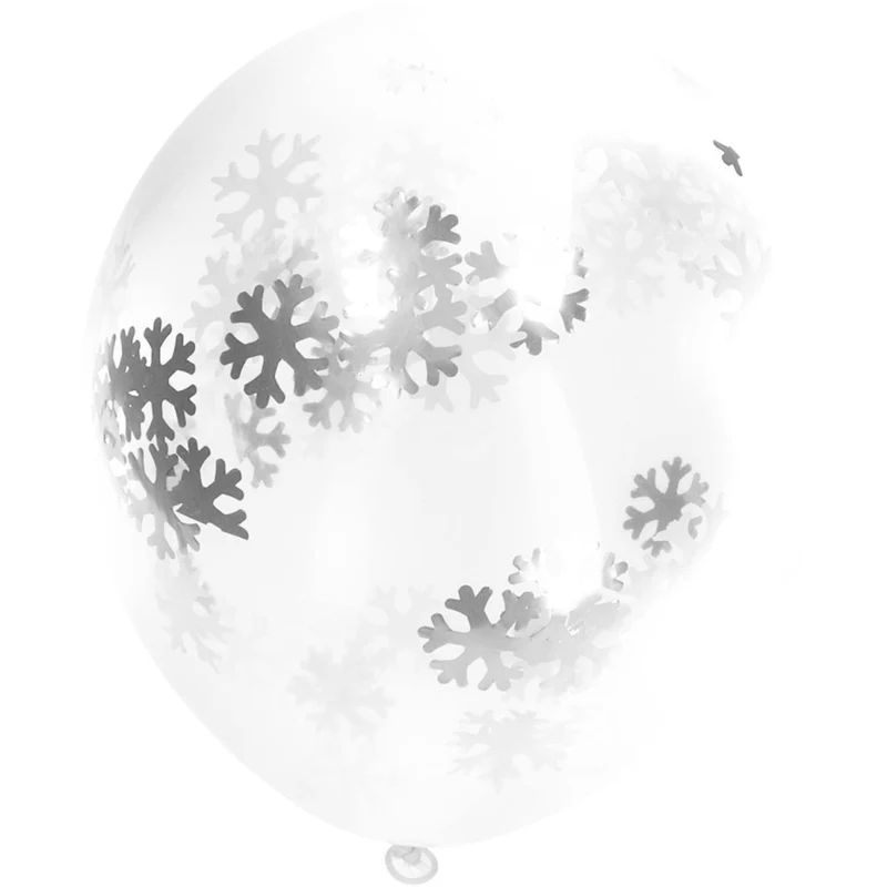 Kerst Confetti Ballon Sneeuwvlokken 30cm 4st