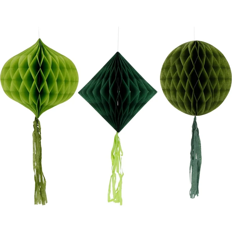 Groene Honeycombs 30cm 3st