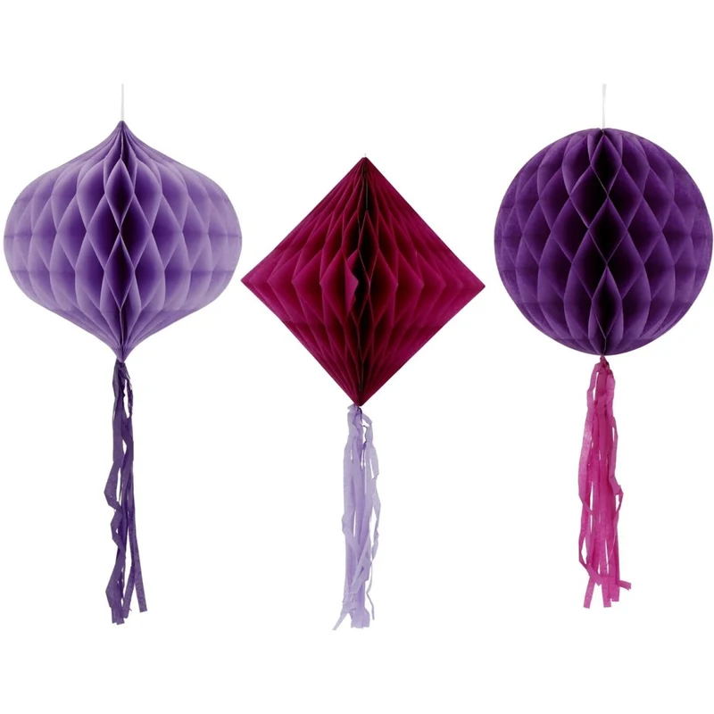 Paarse Honeycombs 30cm 3st