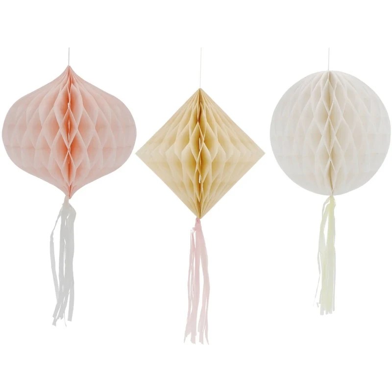 Gekleurde Honeycombs Pastel 30cm 3st