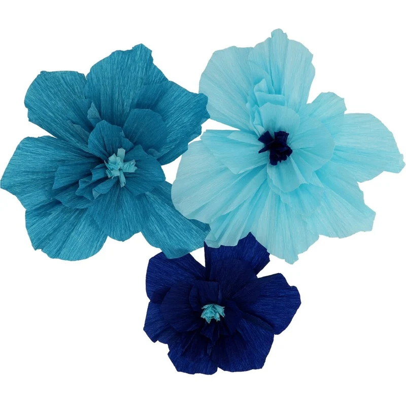 Bloemen Tafeldecoratie Blauw 30cm 3st