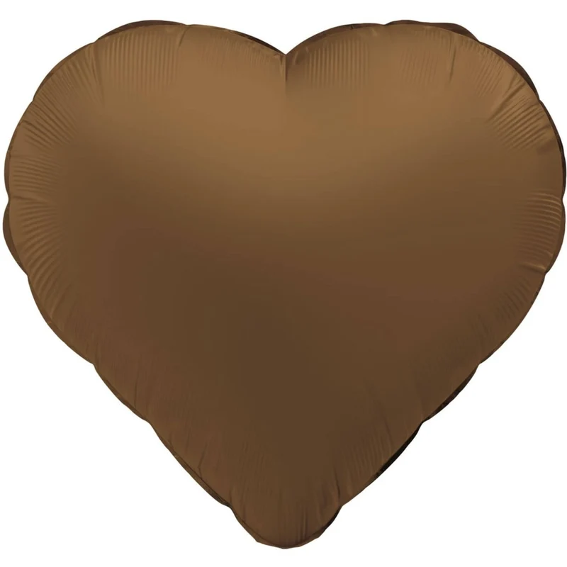 Hart Helium Ballon Chocolade Bruin Leeg 45cm
