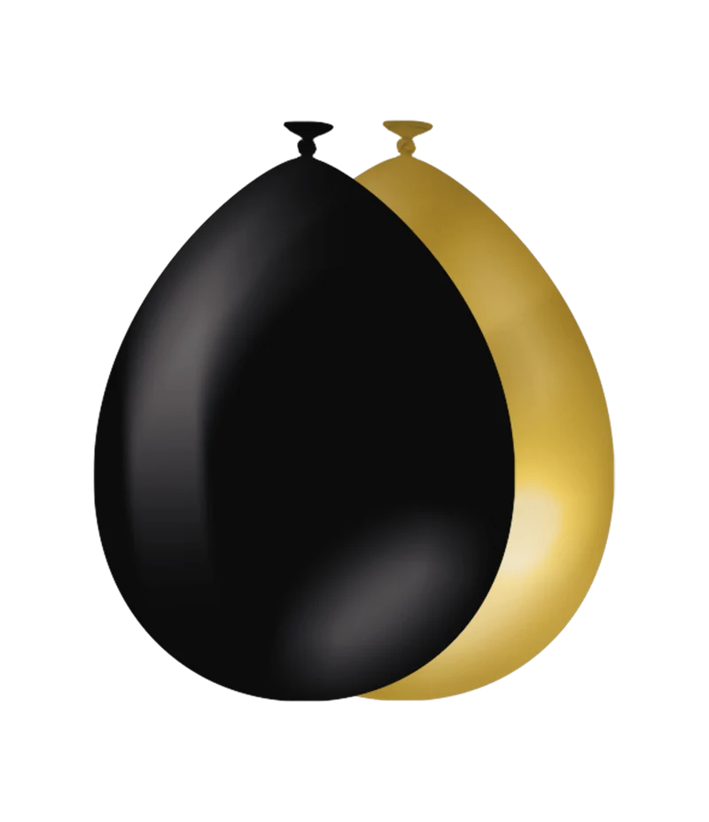 Goud Zwarte Ballonnen 30cm 10st