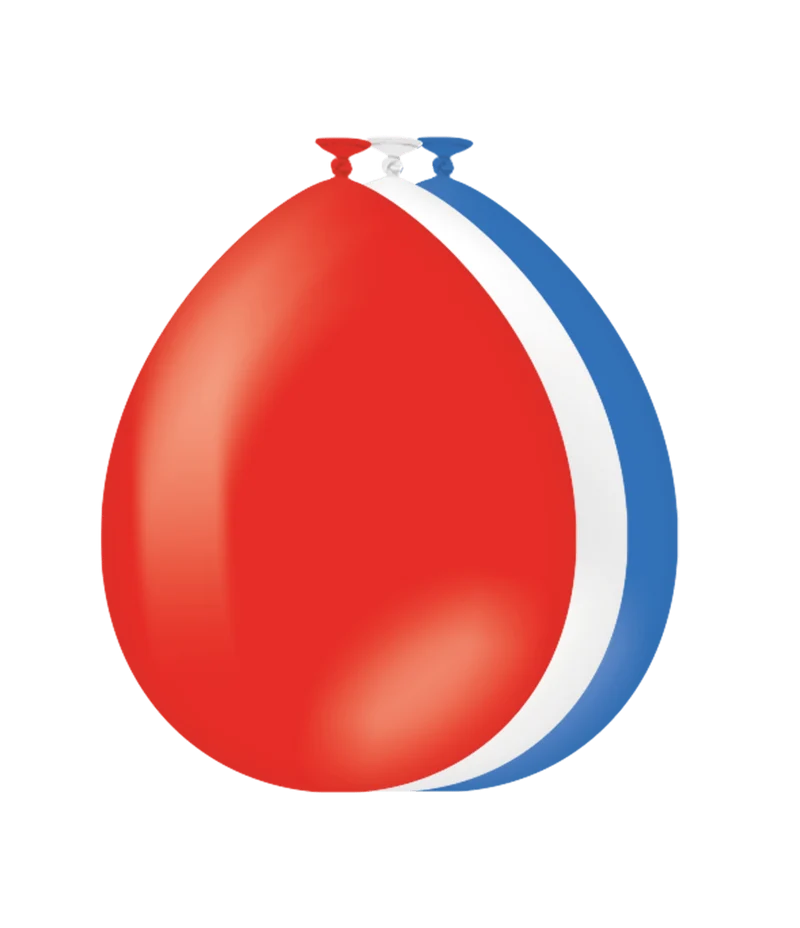 Rood Wit Blauwe Ballonnen 30cm 10st