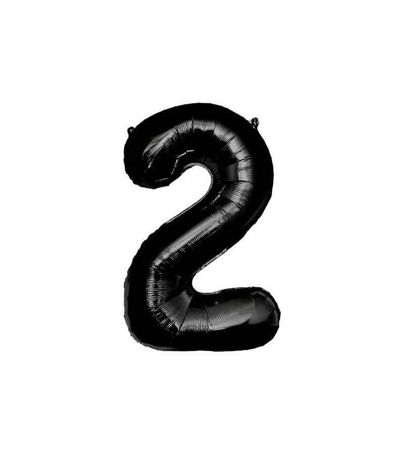 2 Jaar Cijfer Ballon Zwart 86cm