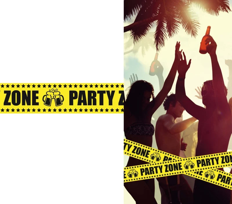 Gele Afzetlint Party Zone 6m