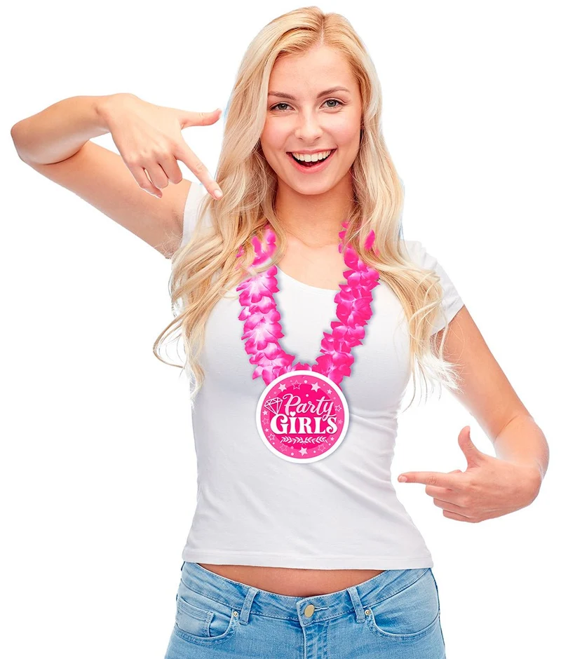 Roze Hawaii Krans Party Girls