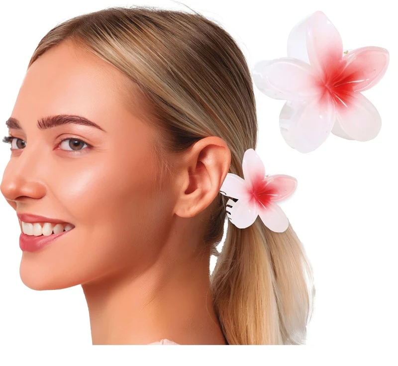 Bloem Haarclip Wit Rood