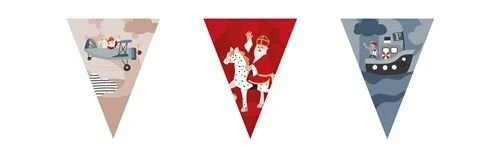 Sinterklaas Slinger Rood Blauw 6m
