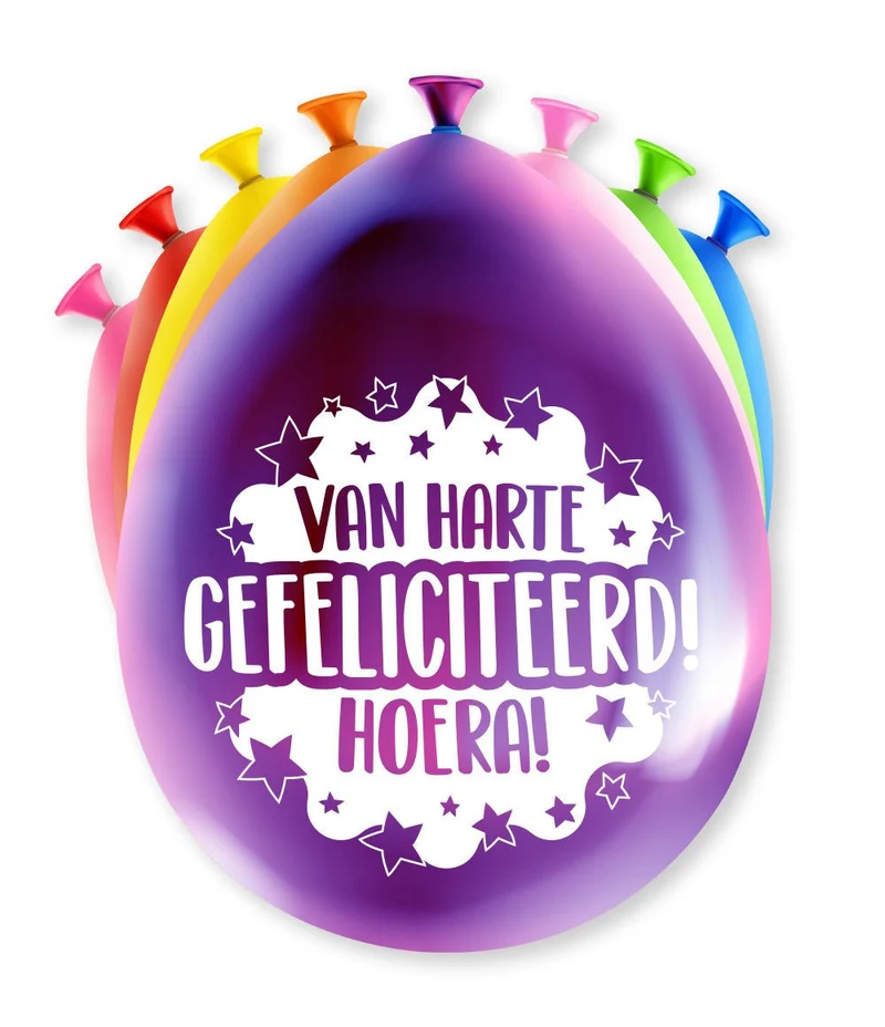 Verjaardag Ballonnen Van Harte Gefeliciteerd 30cm 8st