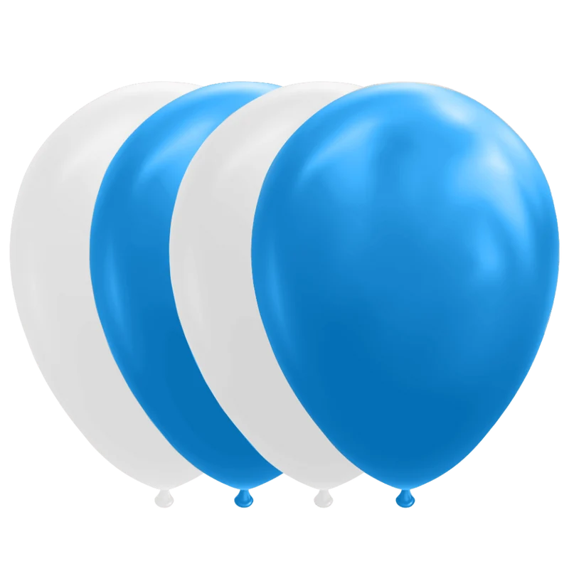 Wit Blauwe Ballonnen 30cm 10st