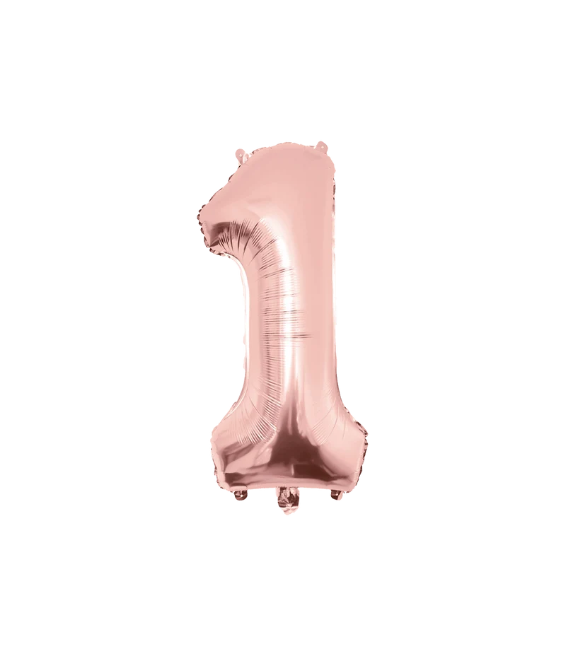 1 Jaar Cijfer Ballon Rose Goud Leeg 86cm