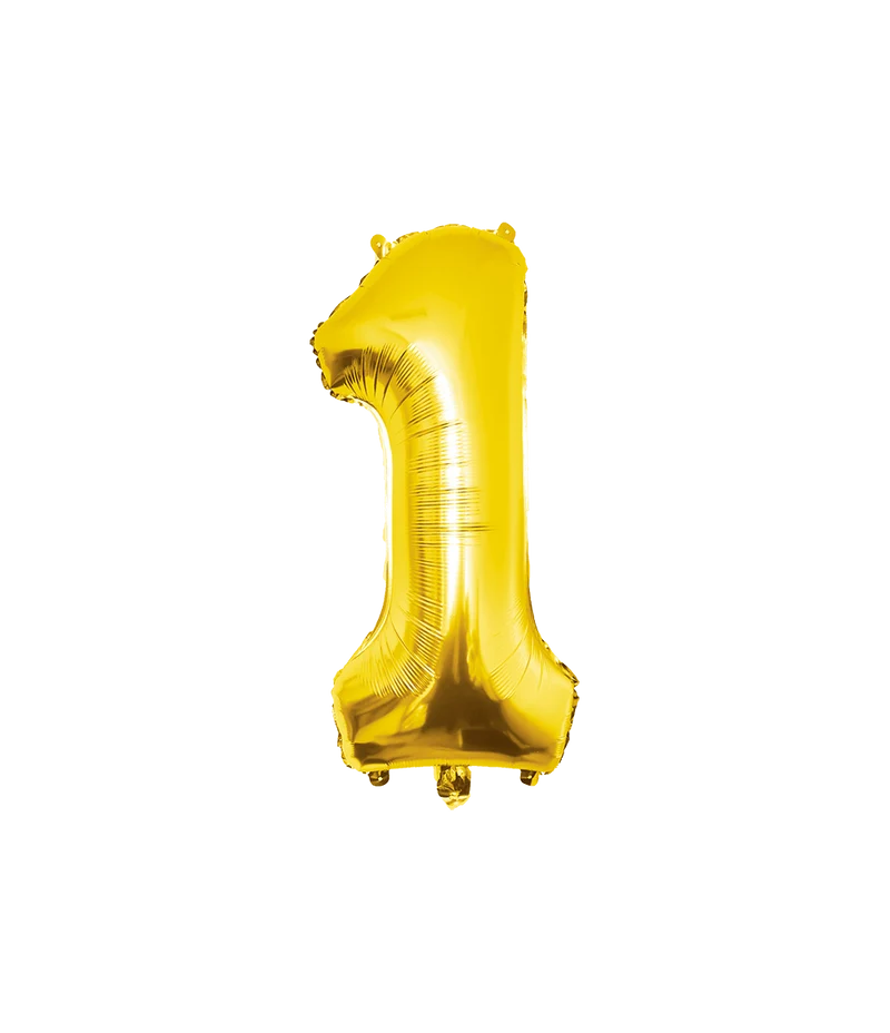 1 Jaar Cijfer Ballon Goud Leeg 86cm