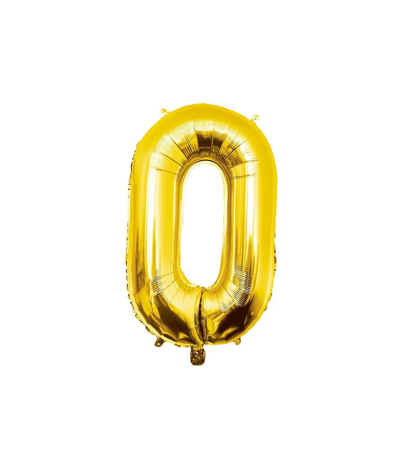 0 Jaar Cijfer Ballon Goud Leeg 86cm