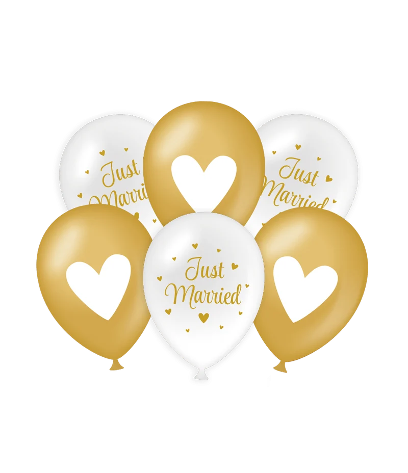 Bruiloft Ballonnen Wit Goud 30cm