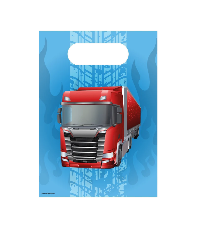 Blauwe Cadeautasje Trucks 23cm