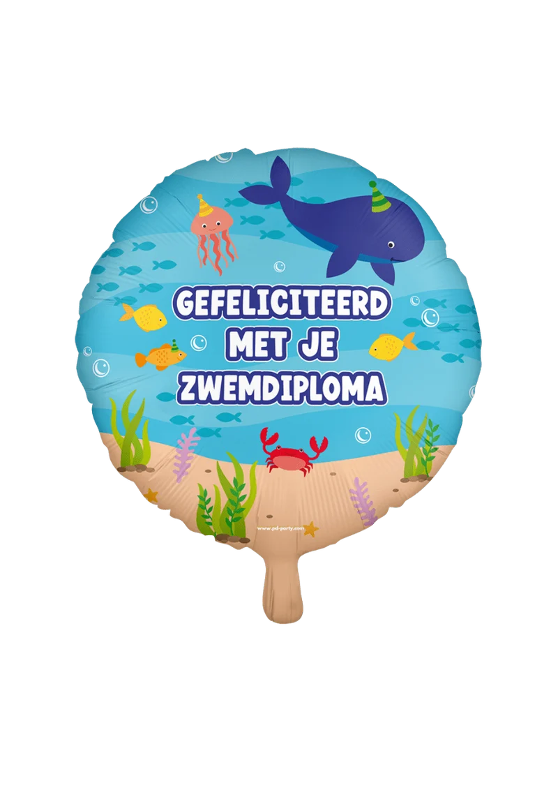Zwemdiploma Helium Ballon Leeg 45cm