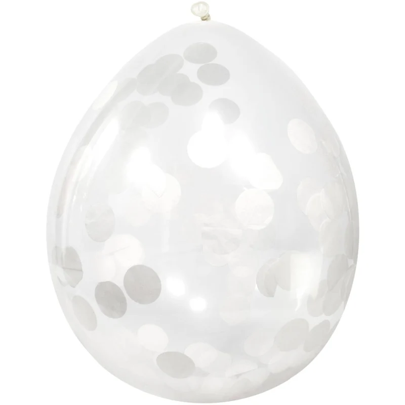 Witte Confetti Ballonnen 30cm 4st