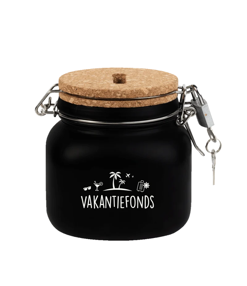 Zwarte Spaarpot Vakantiefonds 12,5cm