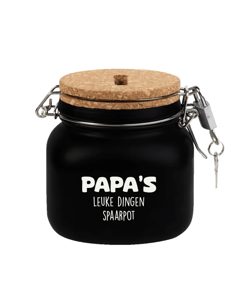 Zwarte Spaarpot Papa 12,5cm