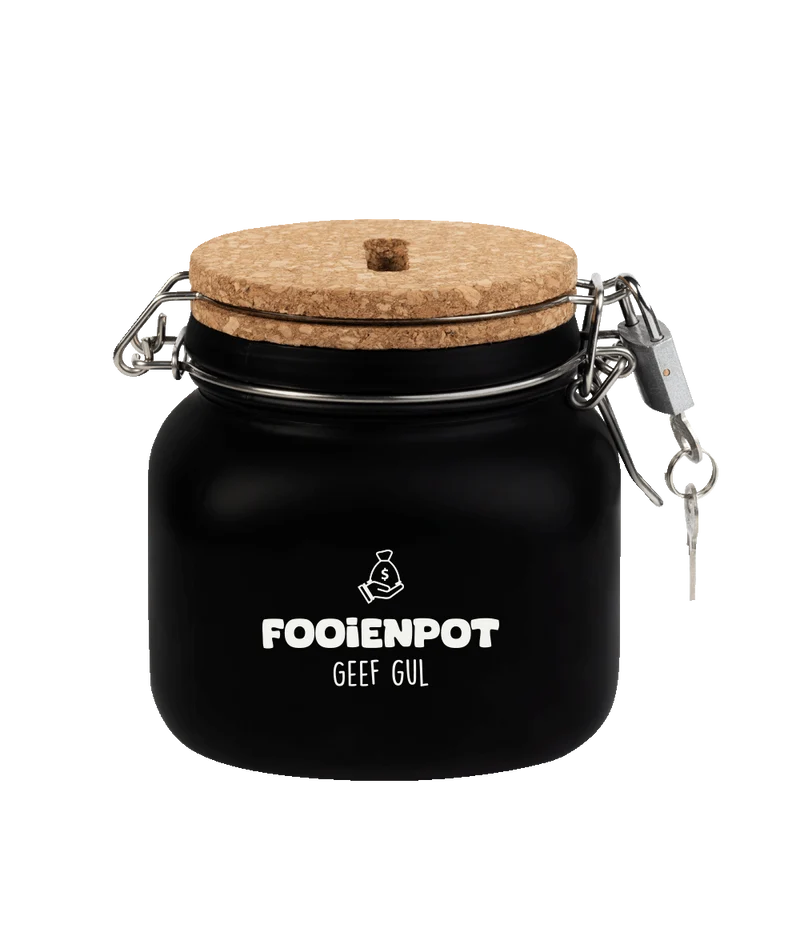 Zwarte Spaarpot Fooienpot 12,5cm