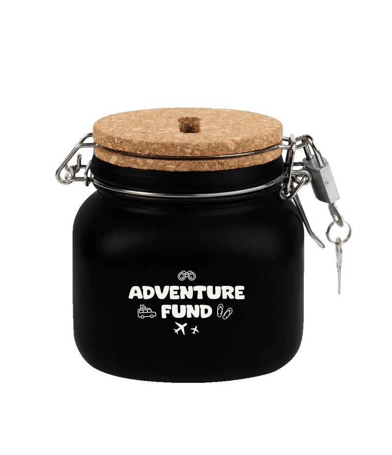 Zwarte Spaarpot Adventure 12,5cm