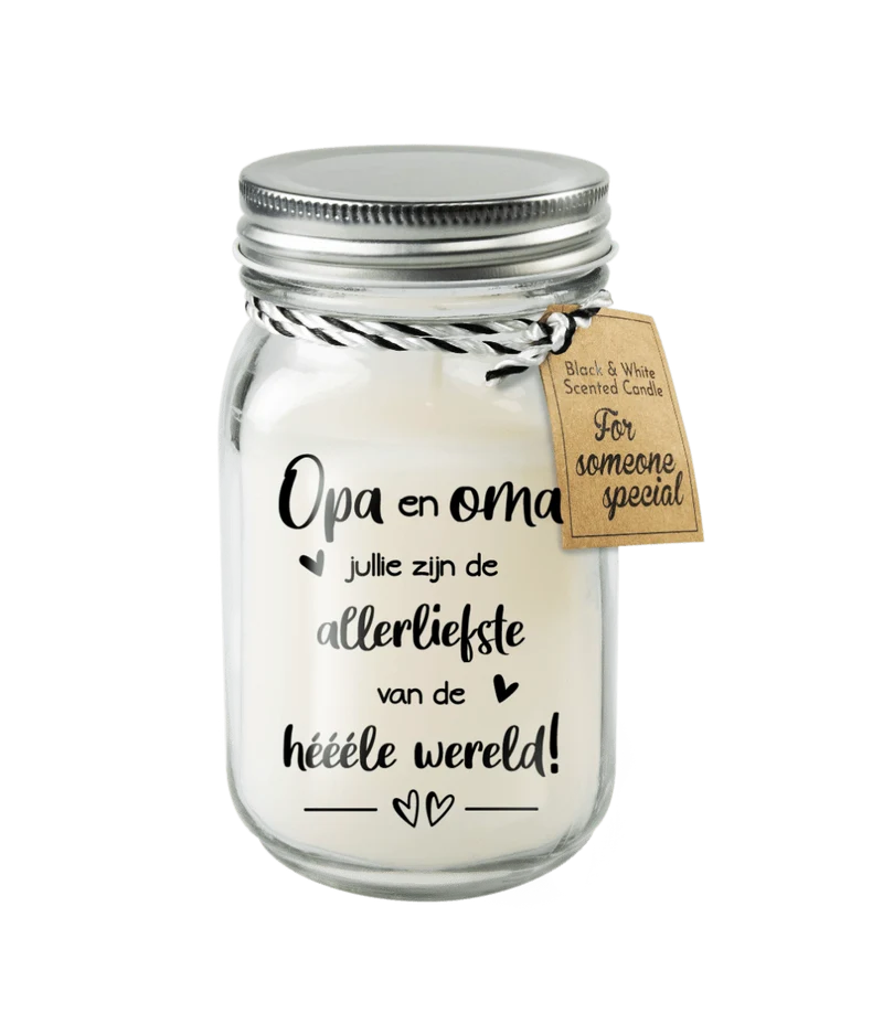 Zwart Witte Geurkaars Opa En Oma