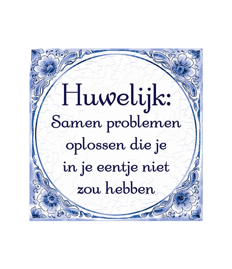 Huwelijk Delftsblauw Tegel