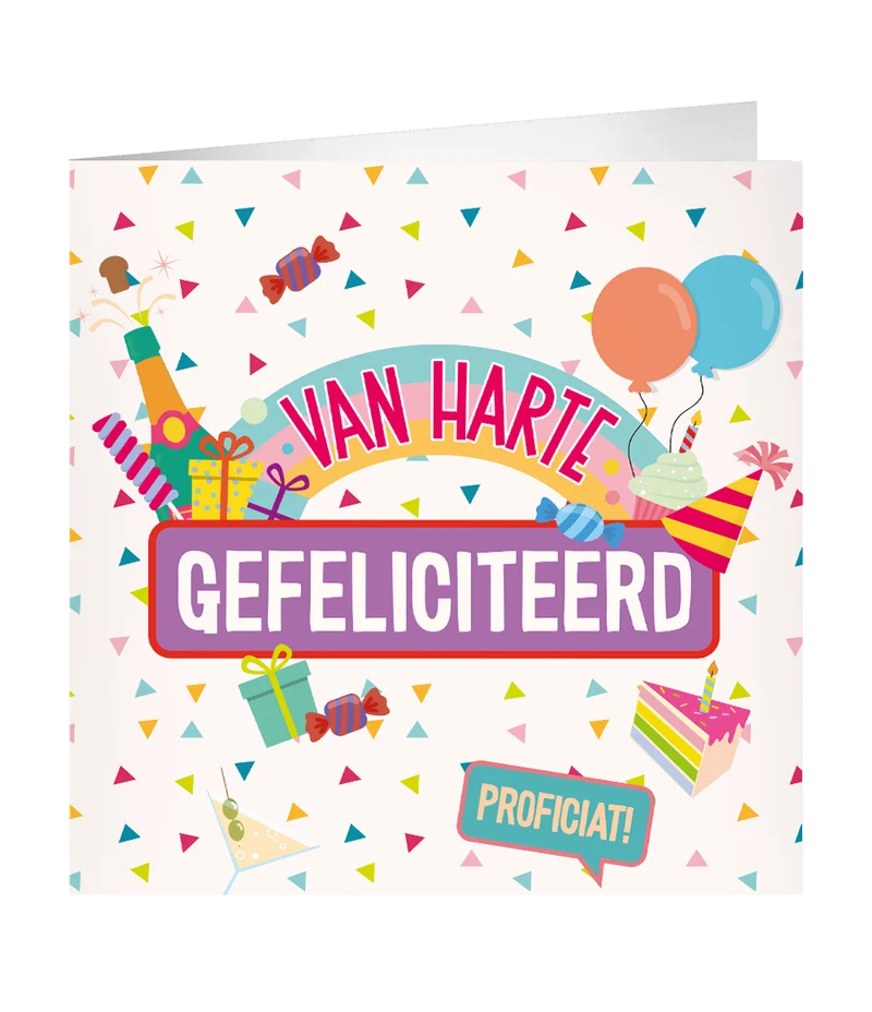 Gefeliciteerd Wenskaart 23cm