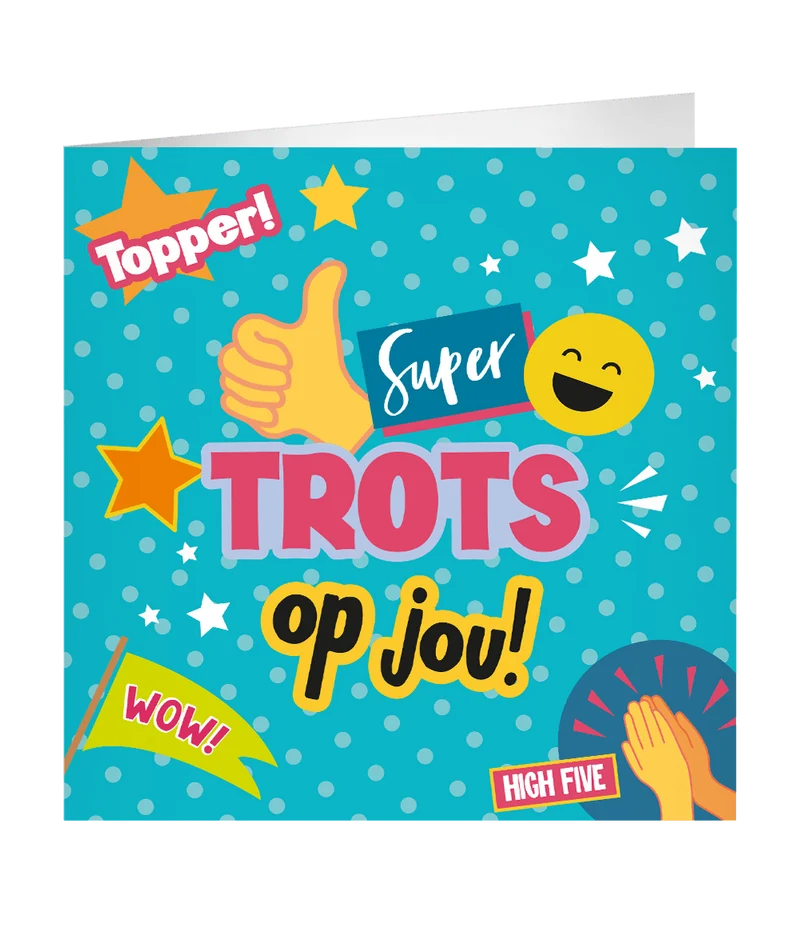 Gekleurde Wenskaart Topper 23cm