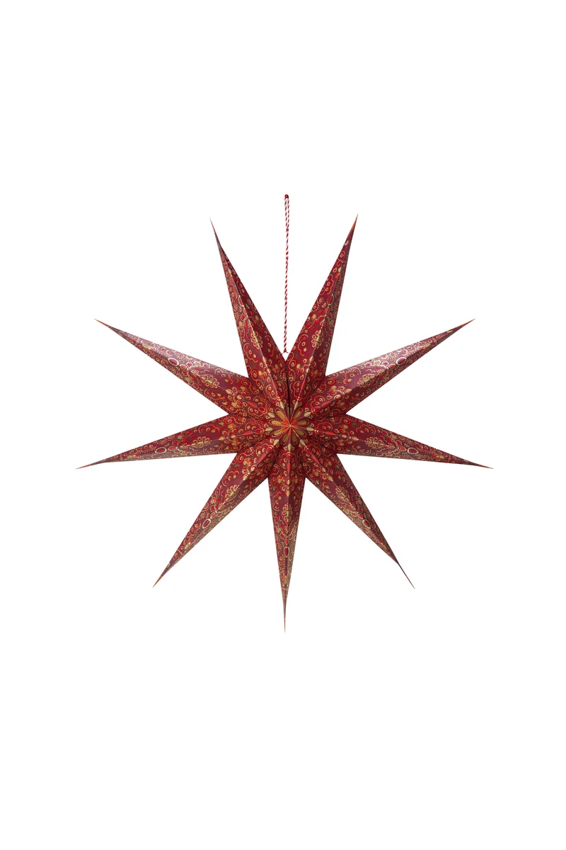 Pip Studio - Christmas Dark Red Overall Print - Papieren Kerstster - 110cm