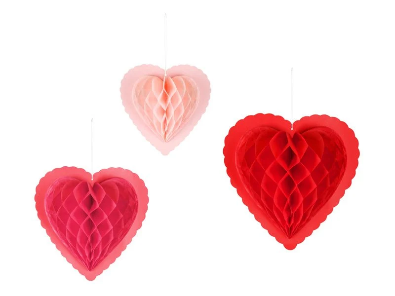 Hartjes Honeycombs Rood Roze 30cm 3st