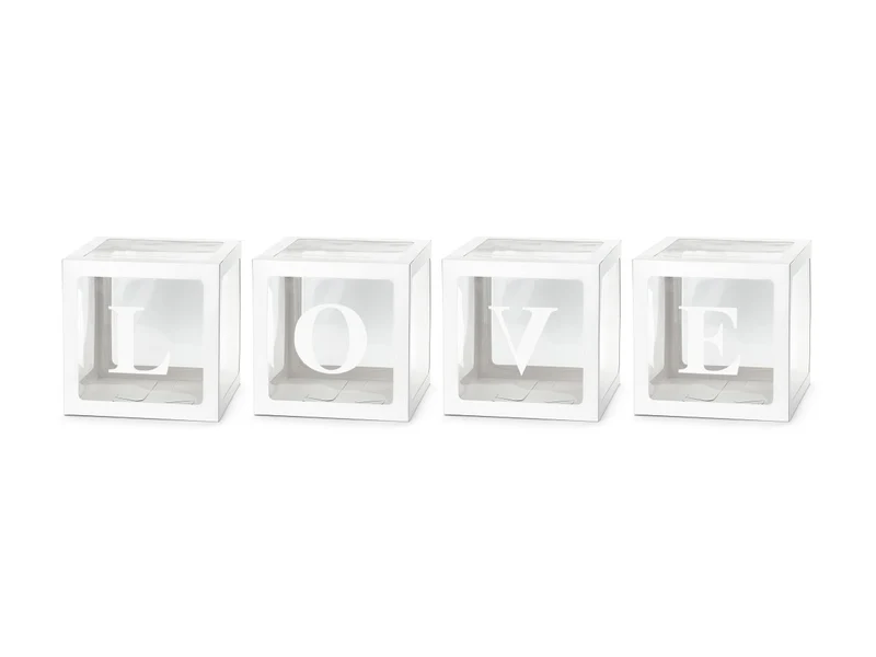Witte Ballon Boxen Love 30cm 4st