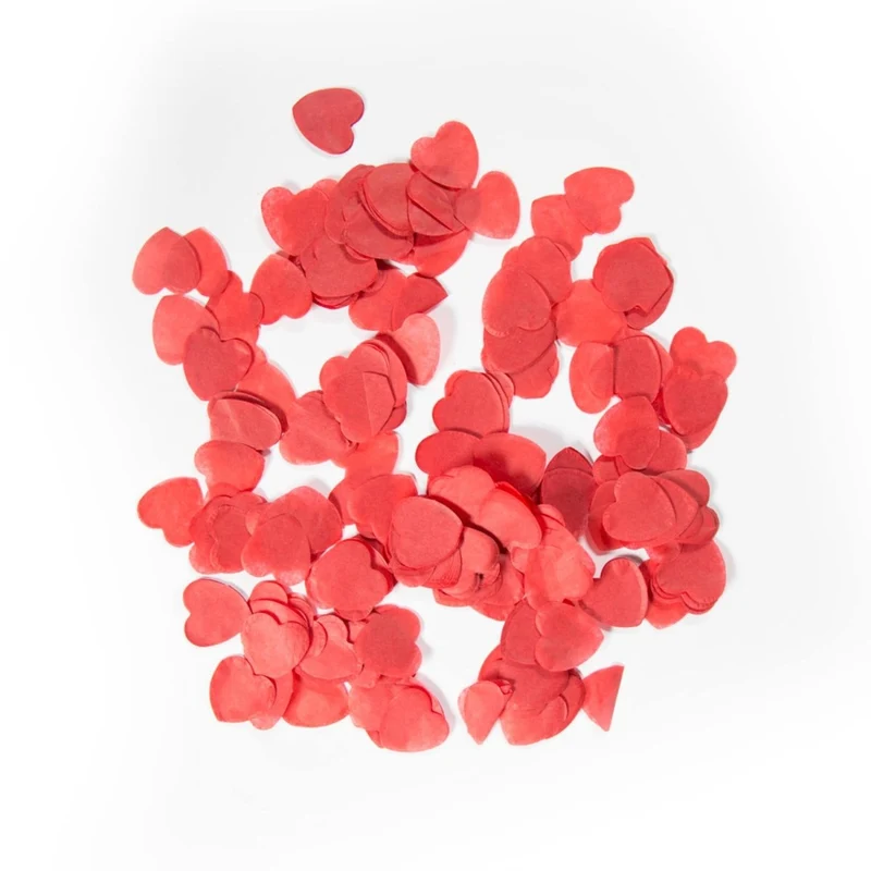 Hartjes Confetti Zak Rood Groot 14gr