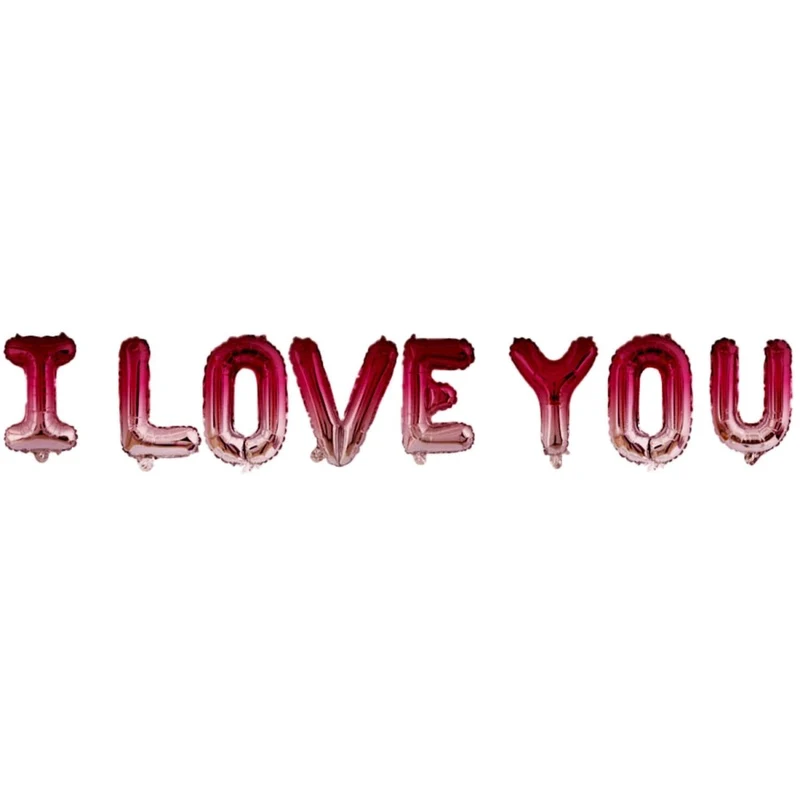 Roze Helium Ballon I Love You Leeg 36cm 8st