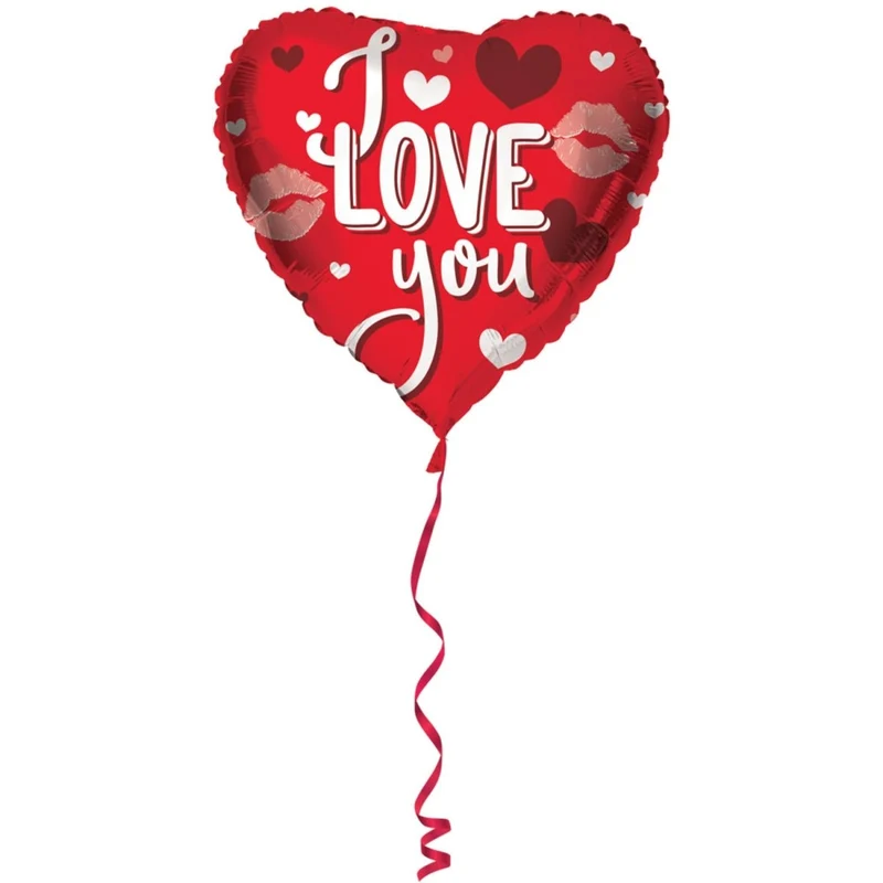 Hart Helium Ballon Rood I Love You Leeg 45cm