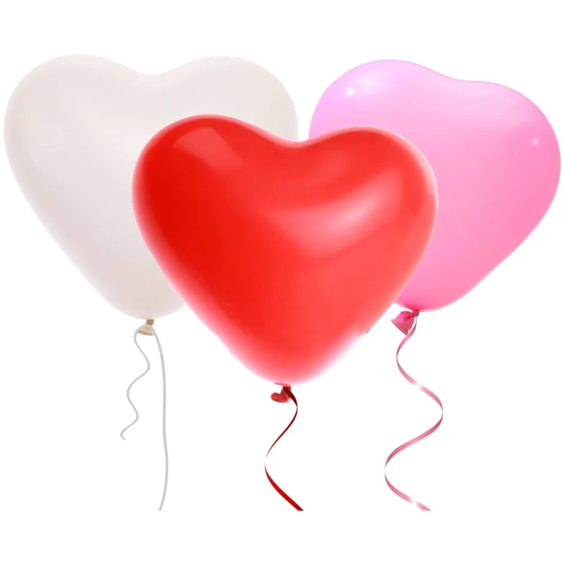 Rood Roze Hartjes Ballonnen 30cm 5st