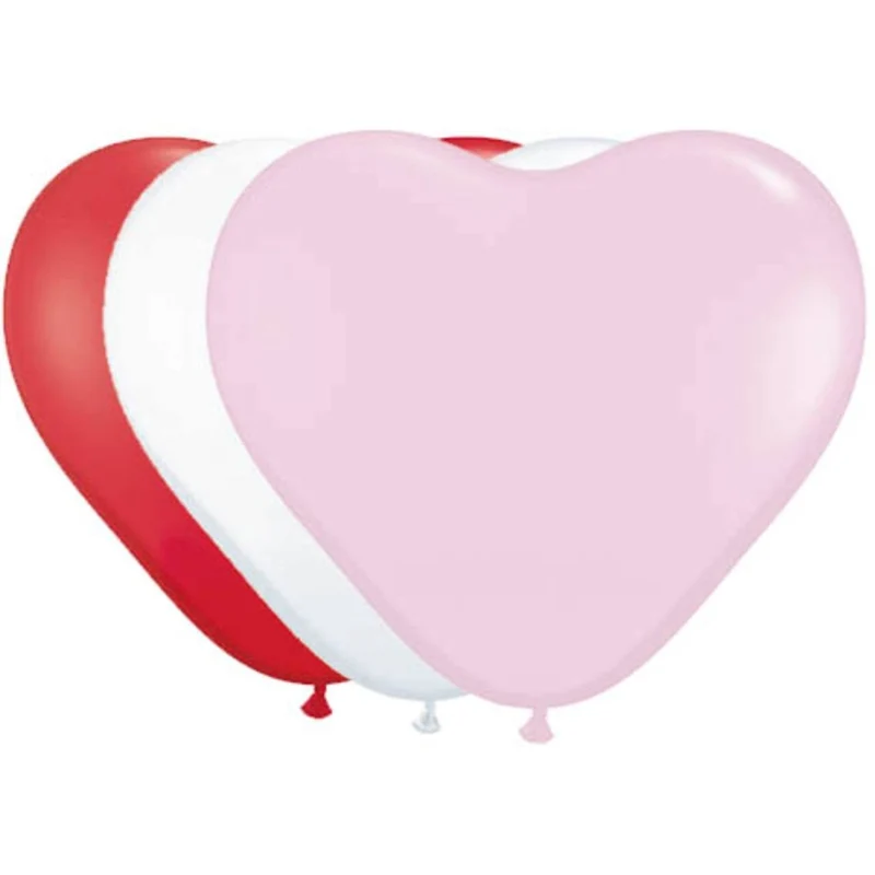 Rood Roze Hartjes Ballonnen 25cm 8st