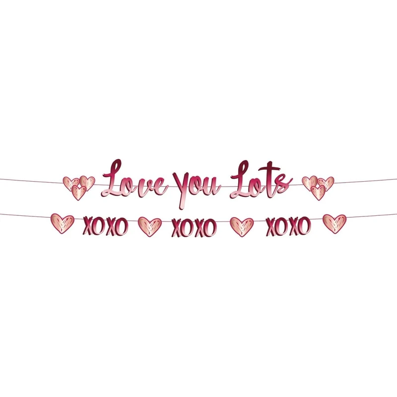 Rood Roze Letterslinger Love You Lots 1,50m 2st