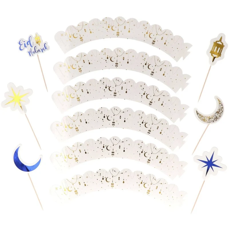 Eid Mubarak Cupcake Toppers 8,5cm 12st