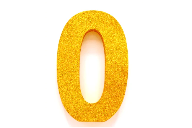 Goud Tafeldecoratie Cijfer 0 Glitter 20,5cm