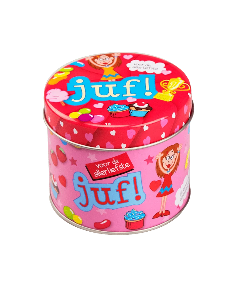 Snoepblik Juf 9cm